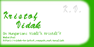 kristof vidak business card